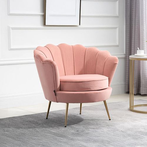 Ariel Occasional Armchair - Coral Velvet Fabric