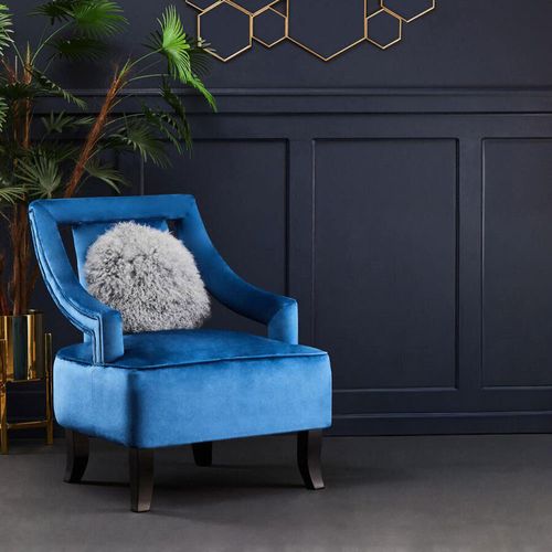 Faye Armchair - Midnight Blue Velvet Fabric