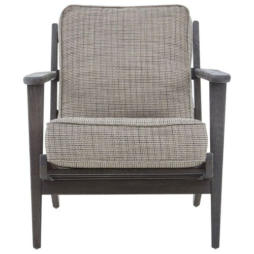 Hector Armchair - Grey Fabric with Black American Oak