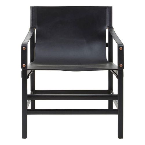 Kendari Armchair - Black Leather