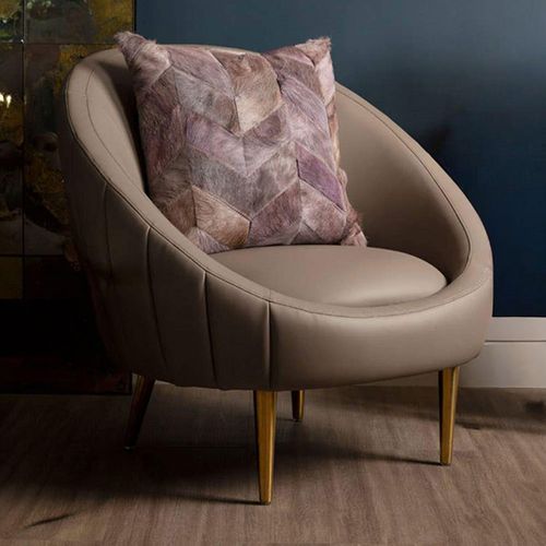 Lagero Armchair - Brown Faux Leather