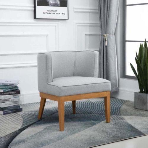 Lucille Armchair - Herringbone Grey Fabric