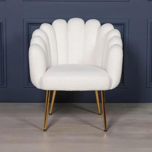 Arriba Occasional Chair - White Velvet - Scalloped