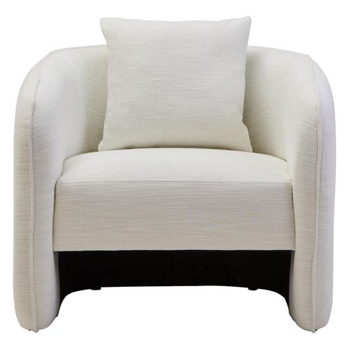 Bilani Chair - Curved - Cream Linen Fabric