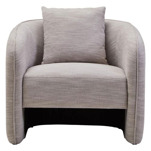 Bilani Chair - Curved - Grey Linen Fabric