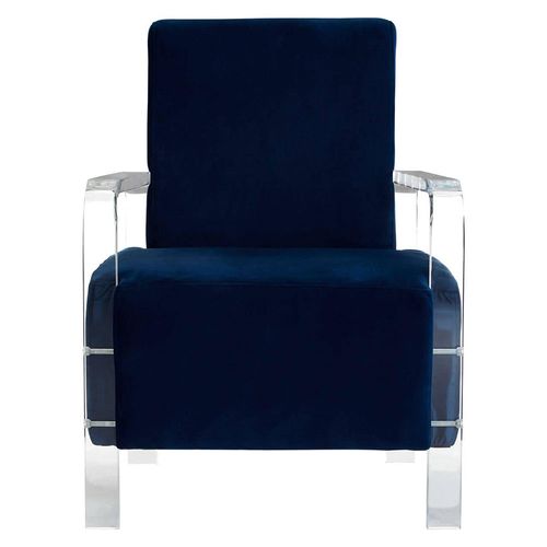 Clarence Accent Chair - Blue Velvet Fabric