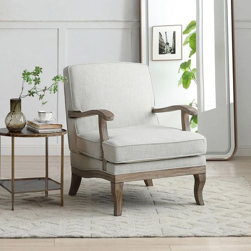 Colwell Armchair - Antheia Textured Linen Grey Fabric