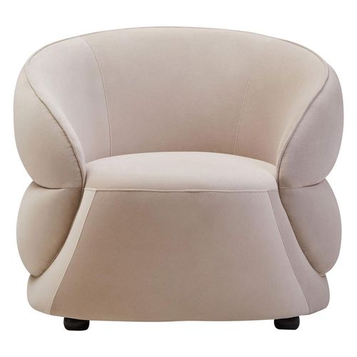 Darla Chair - Curved - Stone Velvet Fabric