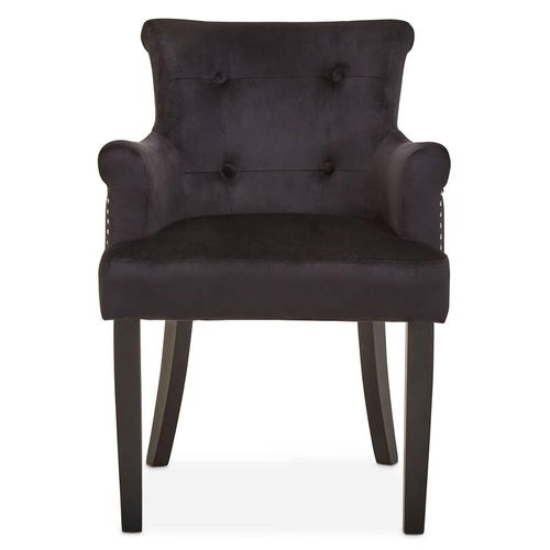 Doucet Chair - Black Velvet Fabric with Ring Back