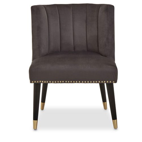 Doucet Chair - Grey Velvet Fabric