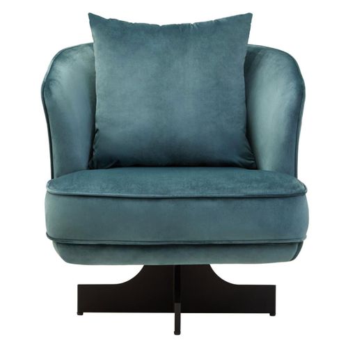 Hale Lounge Chair - Swivel - Azure Velvet Fabric