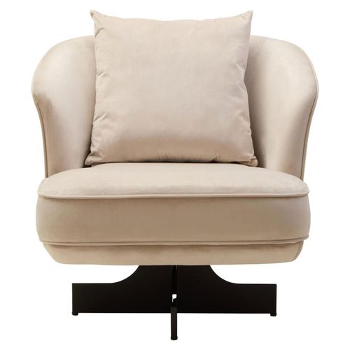 Hale Lounge Chair - Swivel - Cream Velvet Fabric