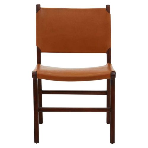 Inca Chair - Antique Brown Leather with Teak Wood
