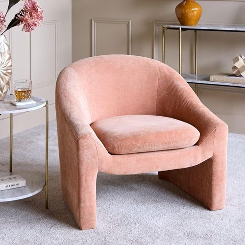 Rowley Accent Chair - Blush Chenille Fabric
