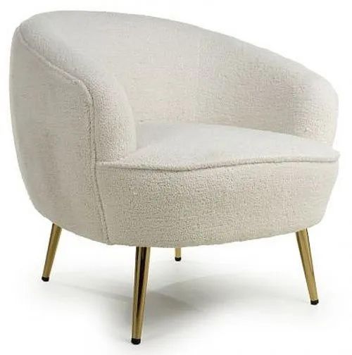Lucia Boucle Vanilla White Tub Chair