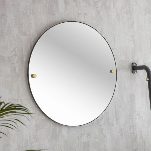 Adelphi Round Wall Mirror Black