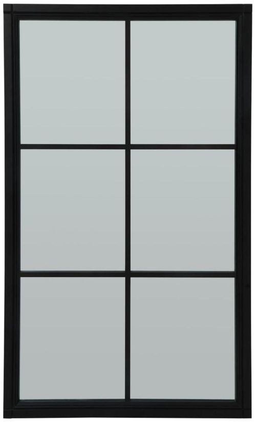 Black Mirrored Glass Large Window Mirror