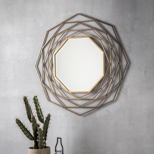 Clearance - Estella Gold Octagon Mirror - 91cm x 91cm - A203