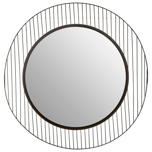 Trento Wall Mirror - Round - Black Linear