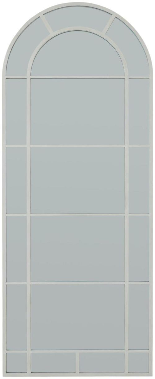 White Wood Large Arched Window Mirror