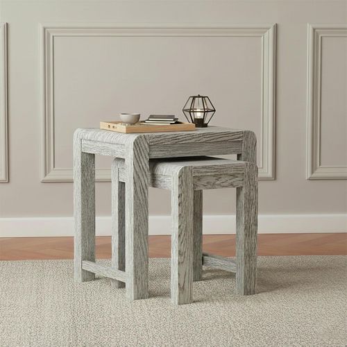 Amsterdam Grey Washed Oak Nest of 2 Tables