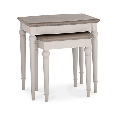 Bentley Designs Montreux Grey Washed Oak and Soft Grey Nest Of Lamp Table