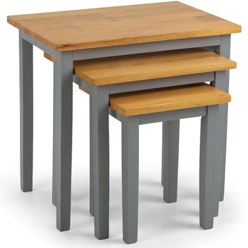 Cleo Grey and Oak Nest of 3 Tables