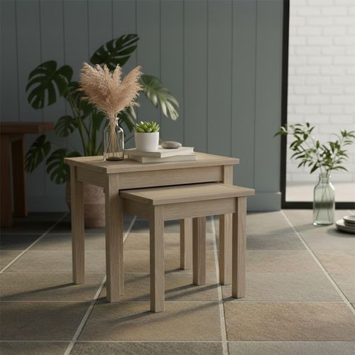 Modern Country Oak - Nest of Tables - Set of 2
