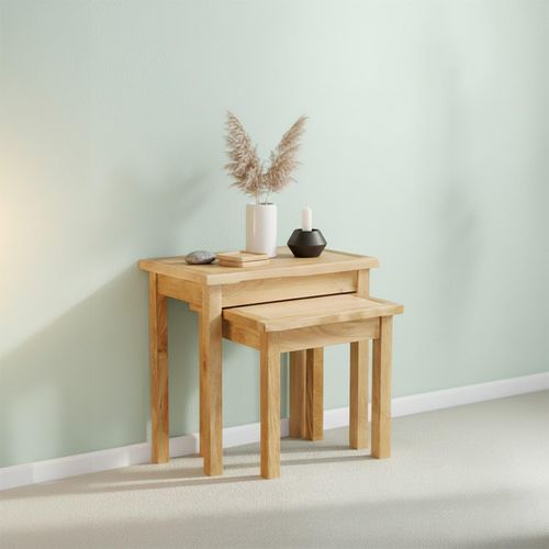 New Trinity Nest of Tables - Set of 2 - Natural Oak