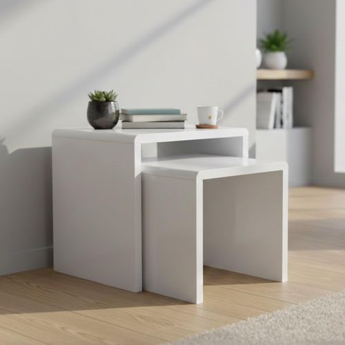 Manhattan Nest of Tables - Set of 2 - White Gloss