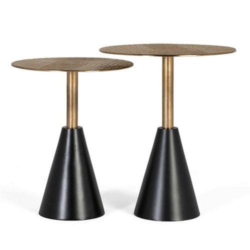 Holly Nest of Tables - Bronze and Black - Round - Set of 2