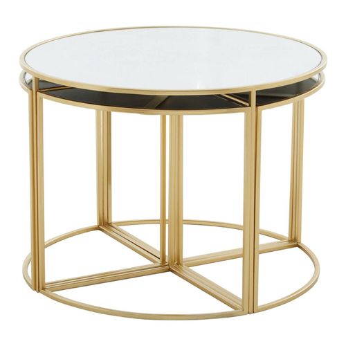Jolie Nest of Tables - Mirrored with Gold - Round