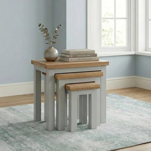 Lundy Nest of Tables - Set of 3 - Grey Painted