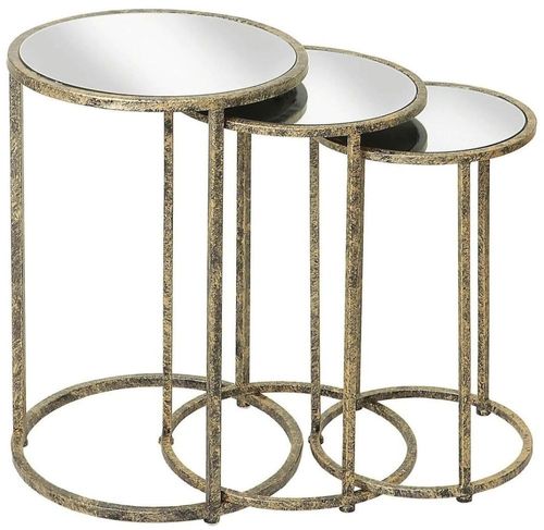 Nest of Tables - Antique Gold - Set of 3