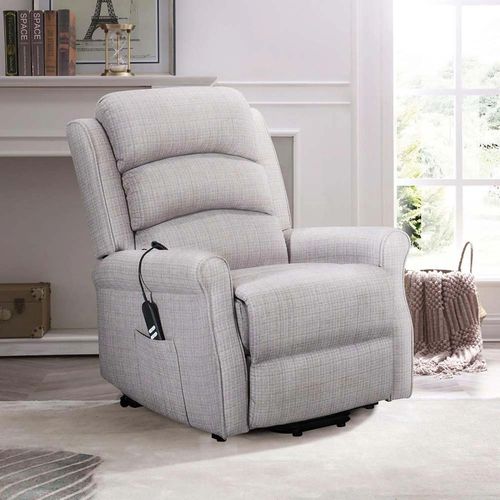 Baxter Electric Recliner Chair - Hebe Natural Textured Chenille