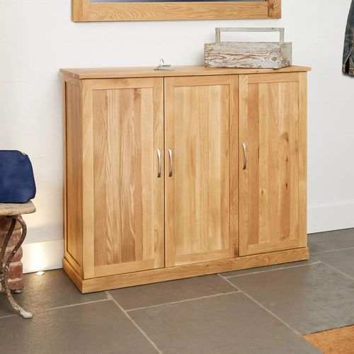 Martin Oak 3 Door Shoe Cupboard