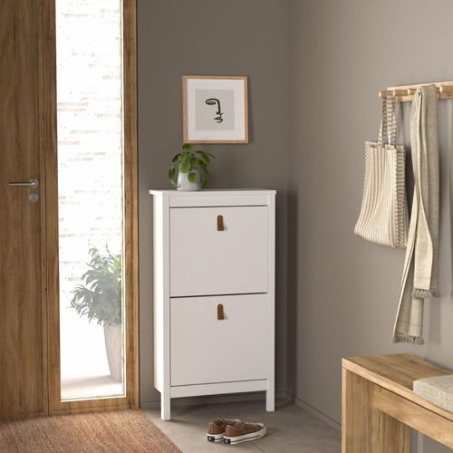 Barcelona White 2 Door Shoe Cabinet