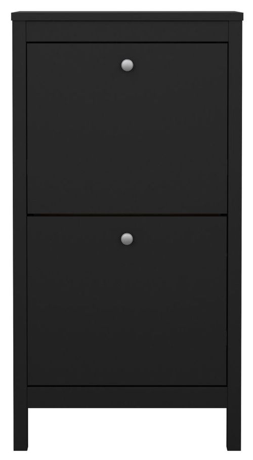 Madrid Black 2 Drawer Door Shoe Cabinet