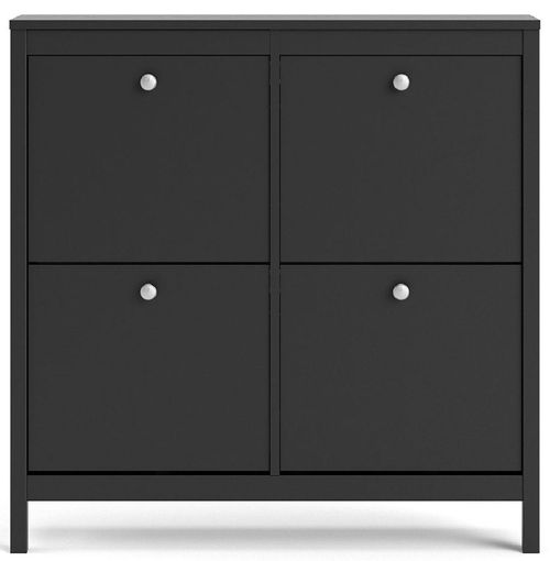 Madrid Black 4 Drawer Shoe Cabinet