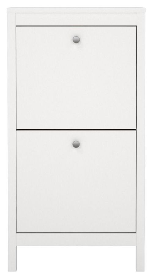 Madrid White 2 Drawer Door Shoe Cabinet