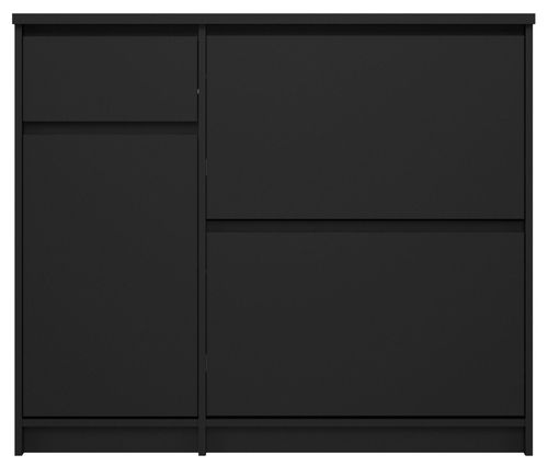 Naia Matt Black 2 Door 2 Drawer Shoe Cabinet