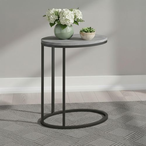 Marmora C Side Table - Oval - Grey Marble