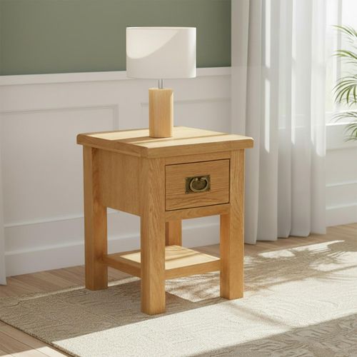Salisbury Lite Lamp Table - 1 Drawer - Oak