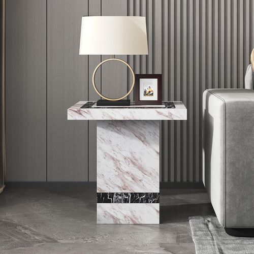 Rome Beige Marble Side Table
