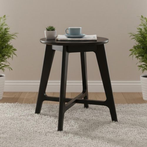 Carrington Lamp Table - Round - Black Oak