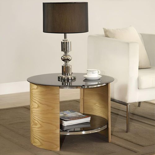 Curve Lamp Table - Oak - JF303