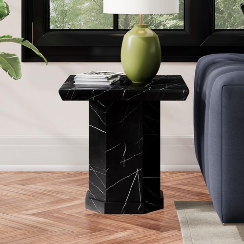 Naples Side Table - Square - Black Marble