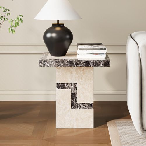 Venice Side Table - Square - Cream Marble