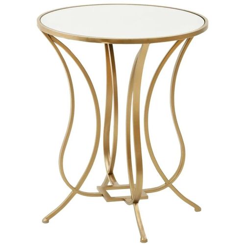 Clearance - Apex End Table - Round - Gold Metal and Clear Glass - A475