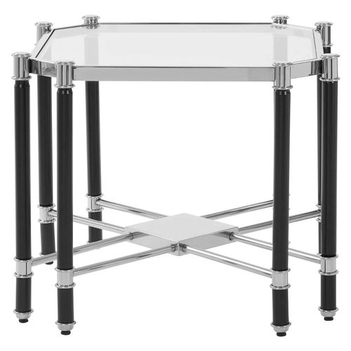 Allessi End Table - Clear Glass and Chrome - Octagonal